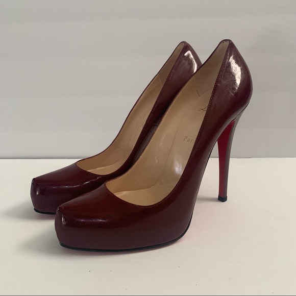 Christian Louboutin Rolando 120 Platform Pump Patent Leather Red Heels 39.5 9 7 - Picture 2 of 12